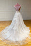 Light champagne tulle lace long Formal Prom dress tulle lace formal dress