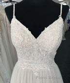 Light champagne tulle long Formal Prom dress, champagne tulle evening dress