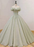 Light Green Ball Gown Beaded Sweet 16 Dress Green Prom Dress Formal Dress prom dresses shops