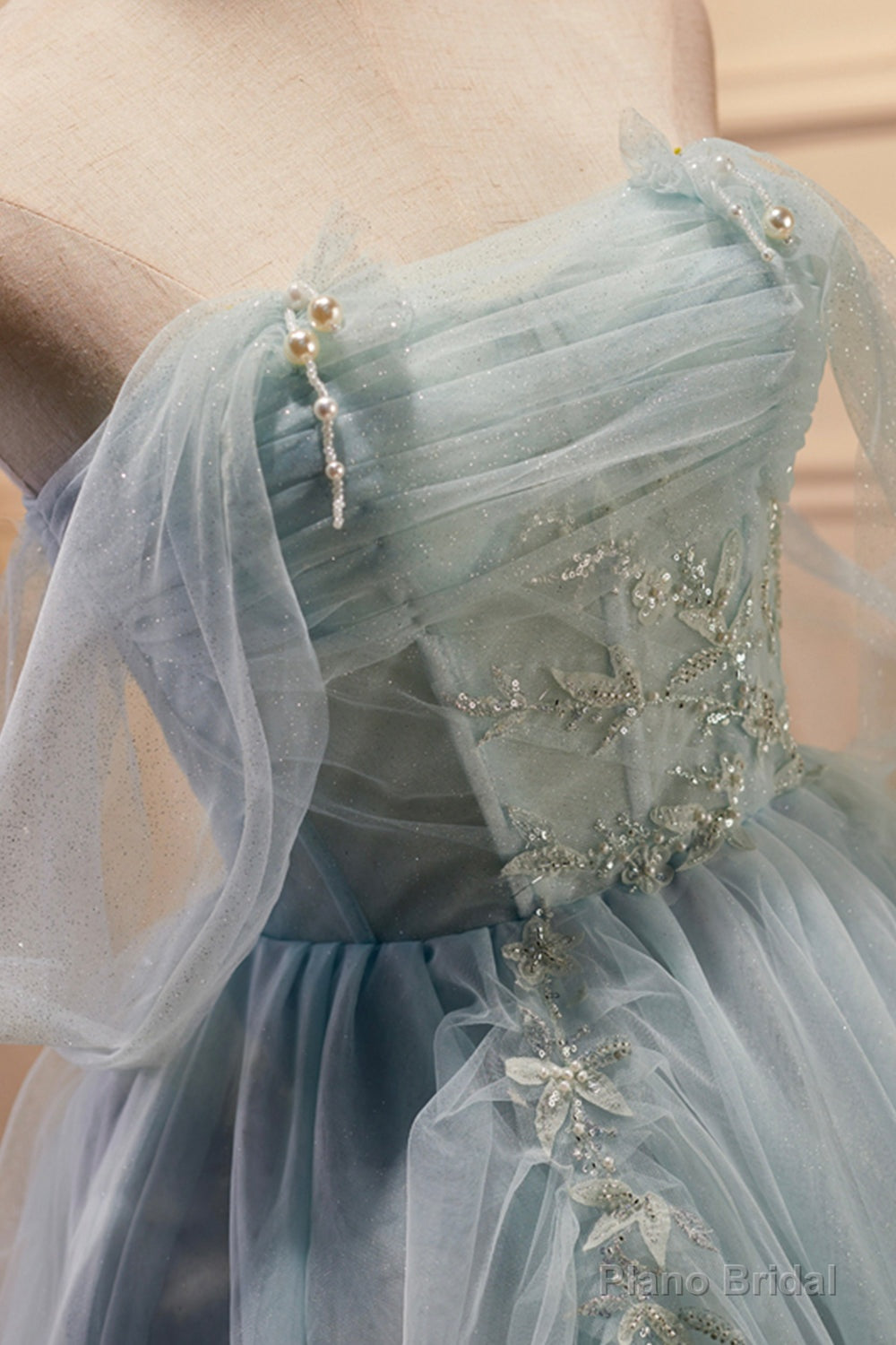 Light Green Sweetheart Sequins Tulle Party Dress, Green Homecoming Dress Secondary image