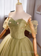 Light Green Sweetheart Tulle Long Formal Dresses, Light Green Formal Prom Dresses Party Dresses