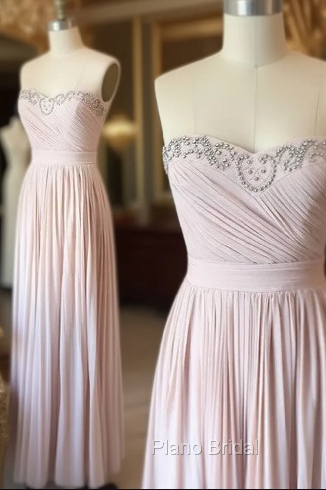 Light Pink Sweetheart Long Formal Prom Dresses, Evening Dresses Main image