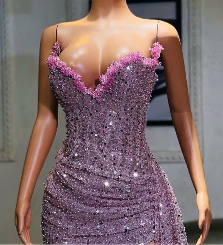 Light Purple High Split Formal Evening Dresses, Sweetheart Mermaid Formal Prom Dresses, Elegant Dresses For Wedding
