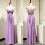 Light Purple Empire Sweetheart Bridesmaid Dresses with Ruching, Simple Chiffon Prom Dress