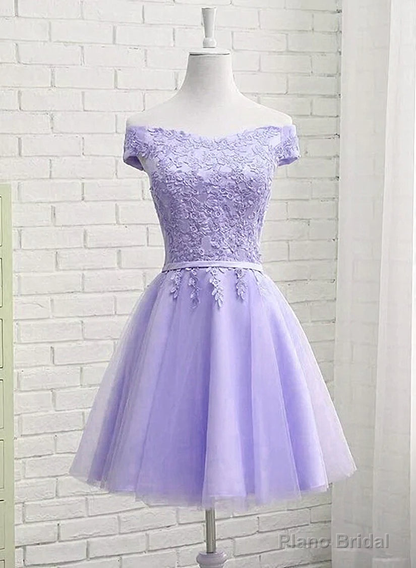 Light Purple Short Bridesmaid Dress , Tulle with Lace New Formal Dresses Main image