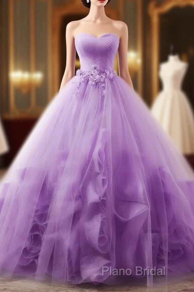 Light Purple Sweetheart Tulle Ball Gown Princess New Style Formal Dresses, Purple Party Dresses Formal Prom Dresses Main image