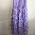Lilac Lace Long Formal Prom Dresses Party Dresses 21Th Birthday Outfits