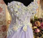 Lilac Strapless Formal Prom Dresses Long Formal Evening Party Dresses