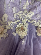 Lilac Strapless Formal Prom Dresses Long Formal Evening Party Dresses
