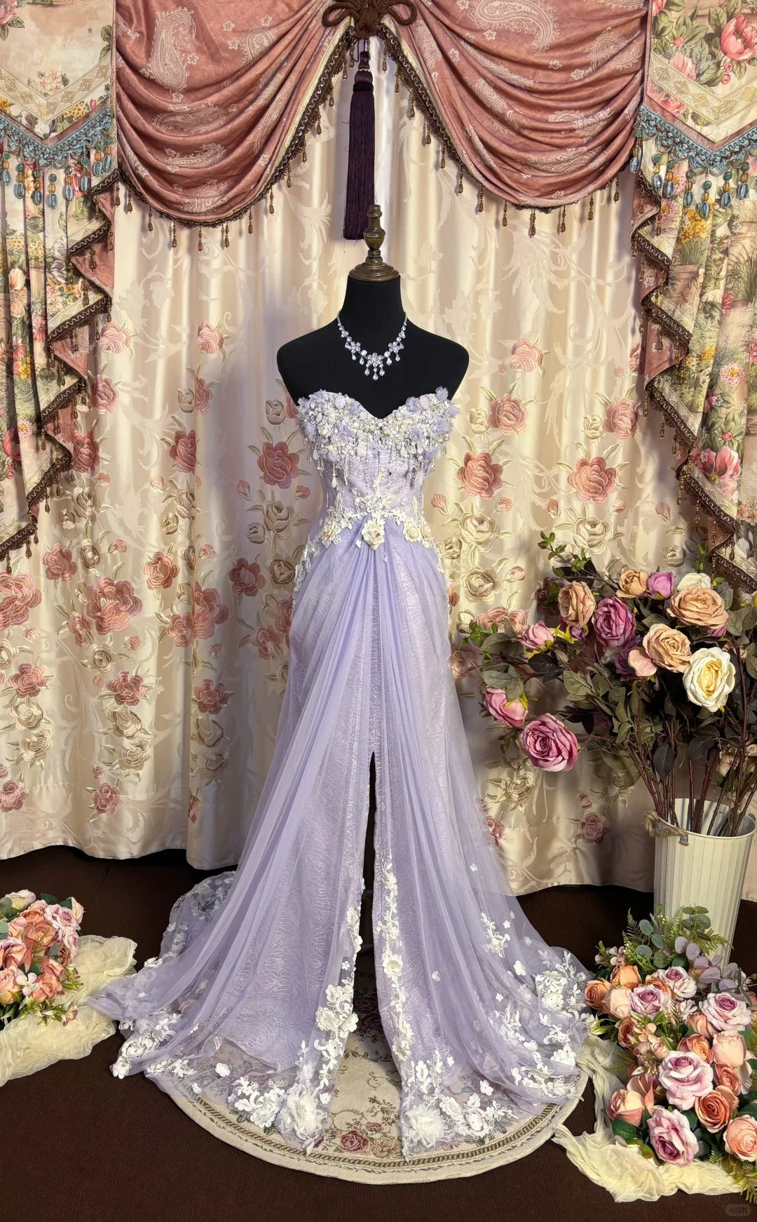 Lilac Strapless Formal Prom Dresses Long Formal Evening Party Dresses Main image