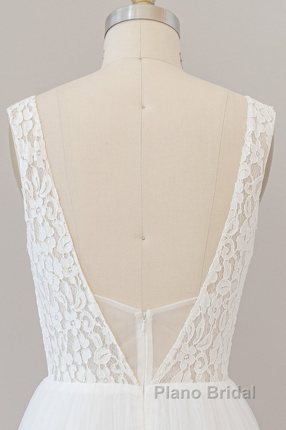 Long A-line Straps V-neck Chiffon Open Back Wedding Dress