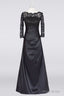 Long Black A Line Mother Of The Bride Dress