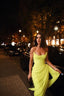 Long Chiffon Yellow Formal Prom Dresses With Irregular Skirt