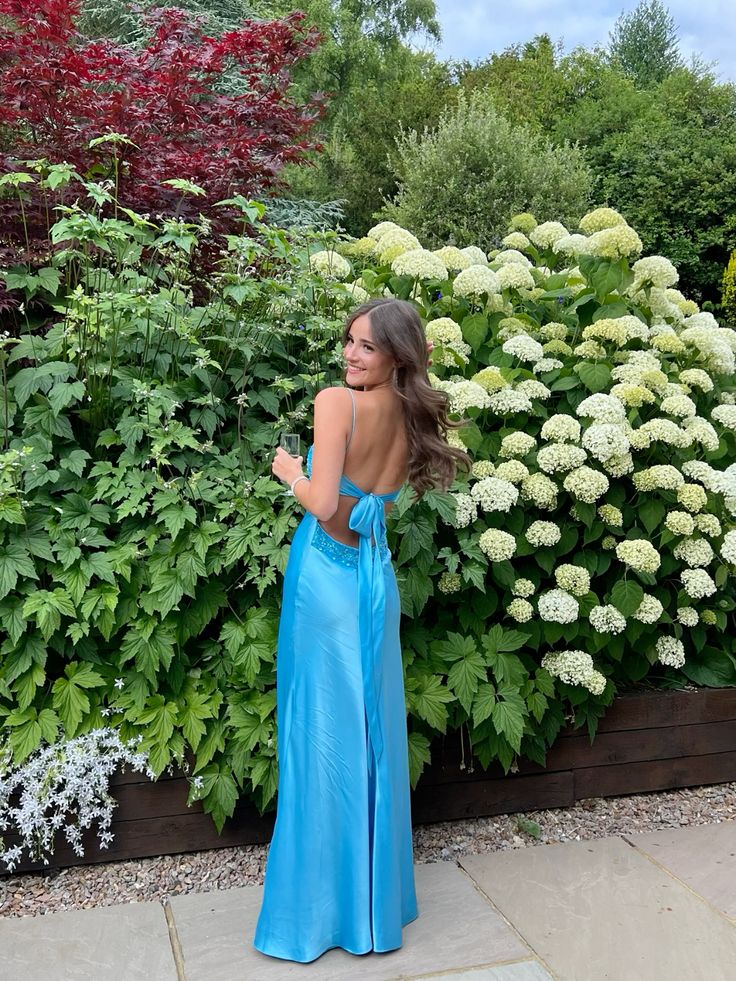 Long Formal Evening Formal Prom Dresses, Custom Blue Formal Prom Dresses Secondary image