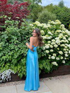 Long Formal Evening Formal Prom Dresses, Custom Blue Formal Prom Dresses