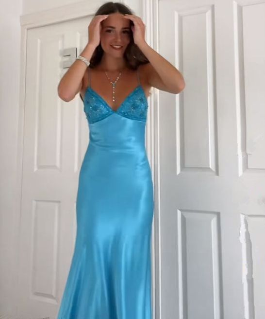 Long Formal Evening Formal Prom Dresses, Custom Blue Formal Prom Dresses