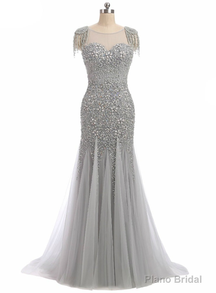 Long Mermaid Prom Dress Sparkly Beading Bodice Formal