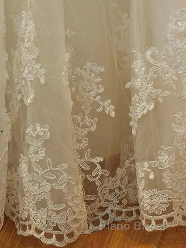 Long Mermaid Strapless Court Train Lace Organza Wedding Dresses