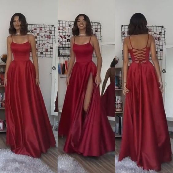 Long Formal Prom Dresses Red Formal Evening Dresses For Girls