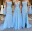 Long Formal Prom Dresses with Applique,8th Graduation Dresses School Dance Sky Blue Prom Dresses