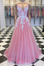 Long Formal Prom Dresses With Appliques And Beading,Evening Dresses,Charming Dance Dresses