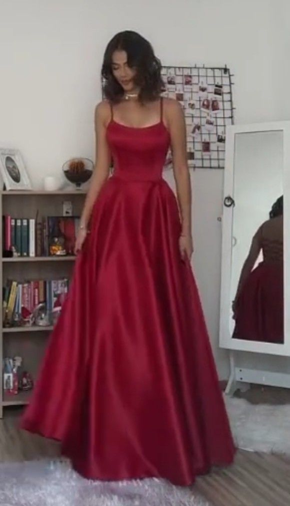 Long Red Formal Prom Party Dresses