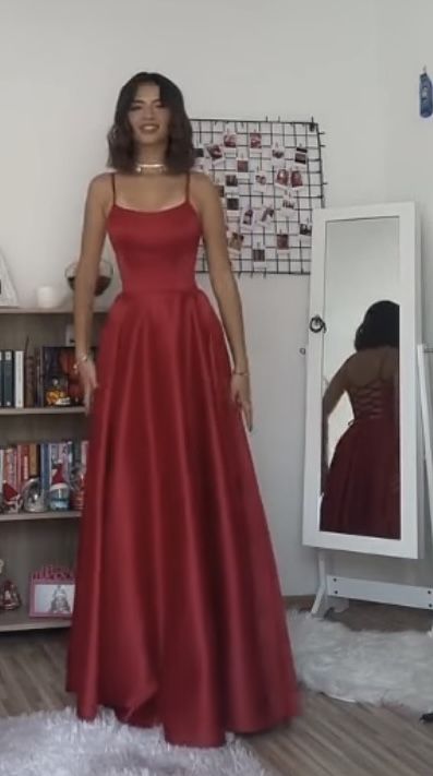 Long Red Formal Prom Party Dresses