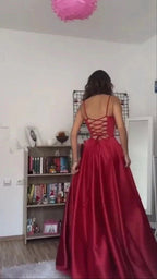 Long Red Formal Prom Party Dresses