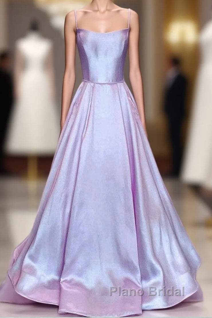 Long Satin Formal Prom Dresses Spaghetti Straps Strapless Main image