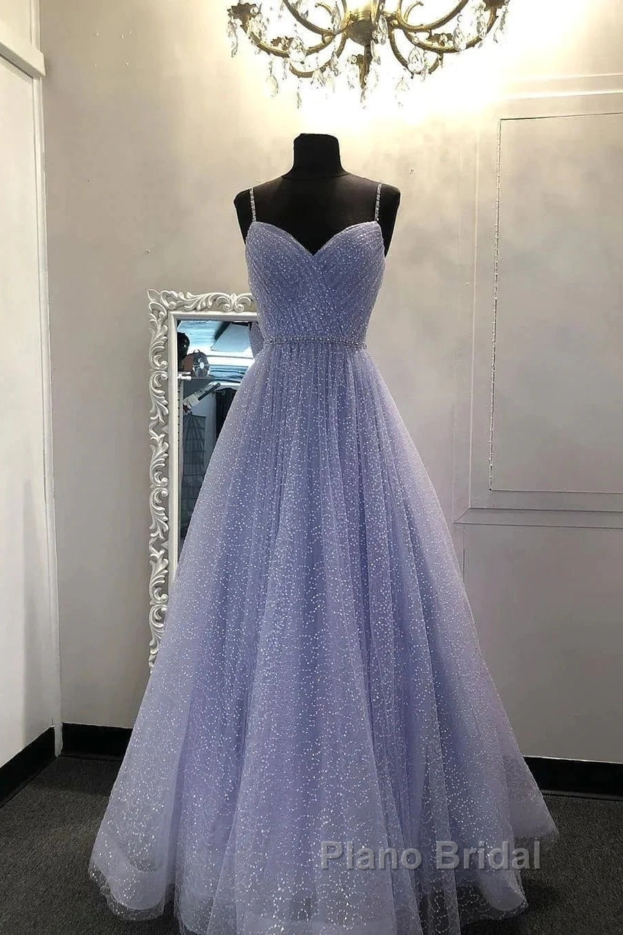 Long Sequin Lavender Sweetheart Beading Formal Prom Dresses Secondary image