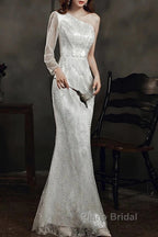 Long Sleeve Sequin Champagne Formal Prom Dresses