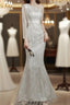Long Sleeve Sequin Champagne Formal Prom Dresses