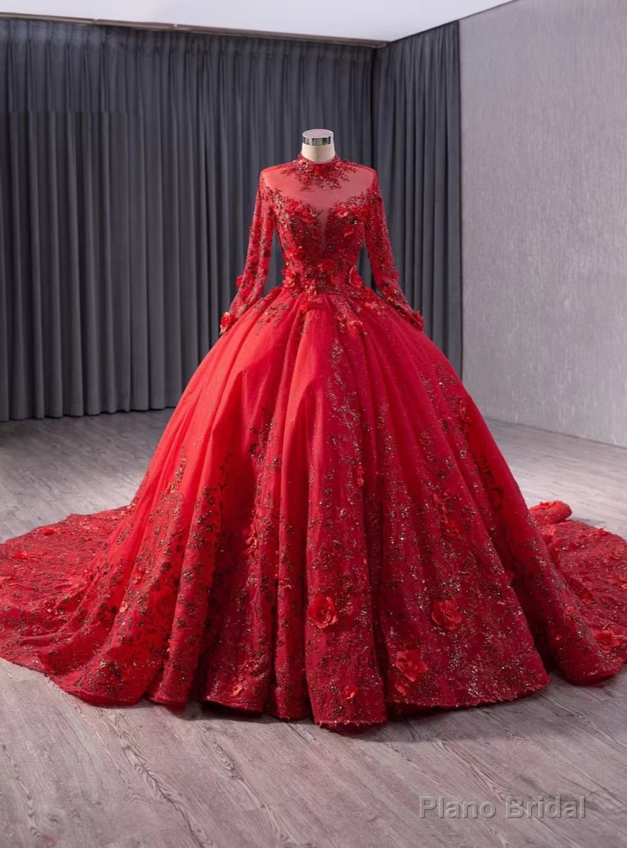 Long Sleeve Sequins Tulle Backless Prom Dress Main image