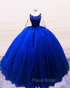 Long Sleeves Ball Gown Appliques Dresses