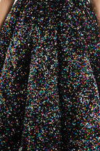 Long Sleeves Sequins Backless O Neck Quinceanera Dresses