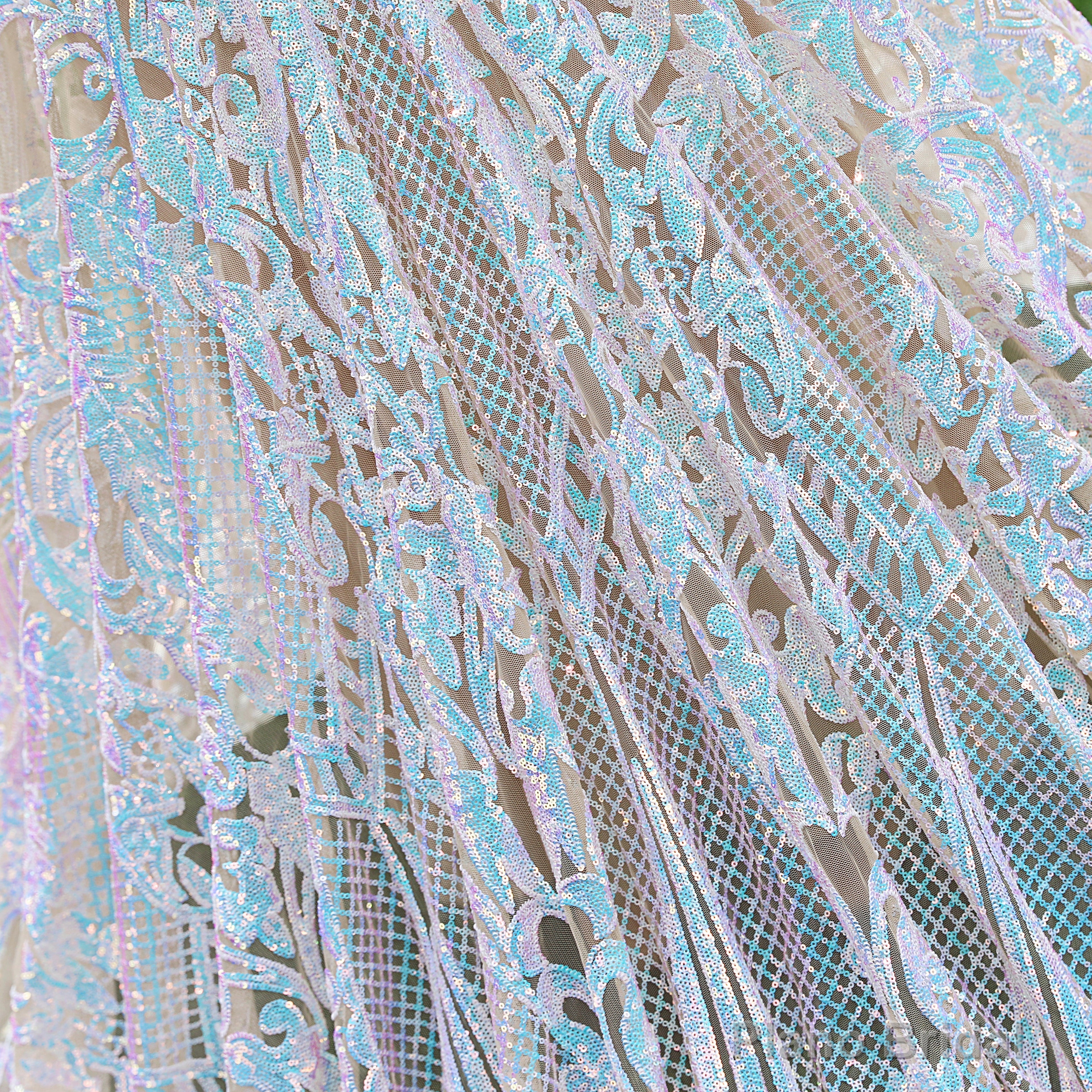 Long Sleeves Sequins Mermaid Prom Dresses Iridescent Shower Party V Neck Evening Dress Chapel Train