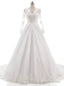 Long Sleeves V Neckline Backless Lace Appliques Wedding Gowns