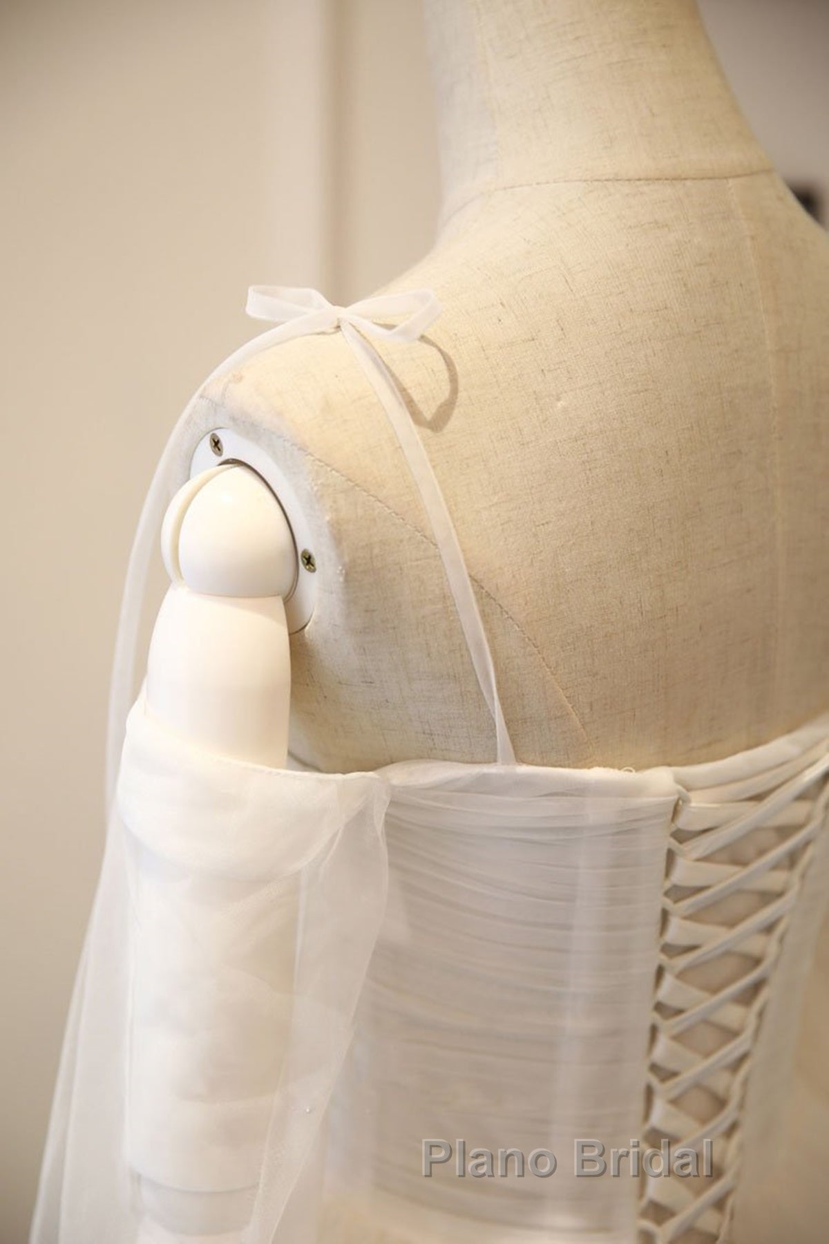 Long Sleeves White Tulle Formal Prom Wedding Dresses, Long Sleeves White Tulle Formal Evening Dresses