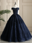 Looking For Cute And Stylish Navy Blue Ball Gown Tulle Lace Off the Shoulder Beading Quinceanera Dress