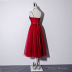 Lovely Dark Red Sweetheart Tulle Prom Dress, Wine Red Evening Dress Homecoming Dress