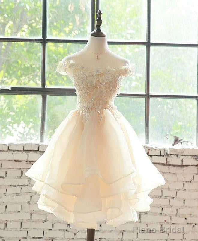 Lovely Flowers Organza Layers Short Party Dress, Cute Homecoming Dress Prom Dress Secondary image