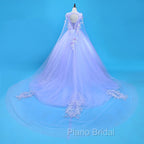 Lovely Lavender Tulle Flower Lace Ball Gown Formal Gown, Lavender Sweet 16 Dresses