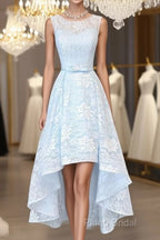 Lovely Light Blue Lace Party Dresses , Blue Formal Dresses
