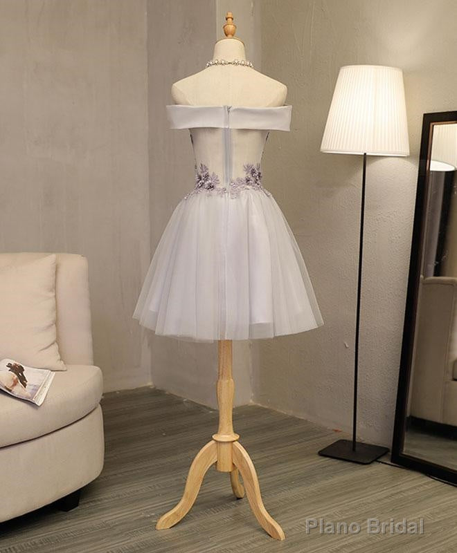 Lovely Light Grey Homecoming Dress , Tulle Short Party Dress Secondary image