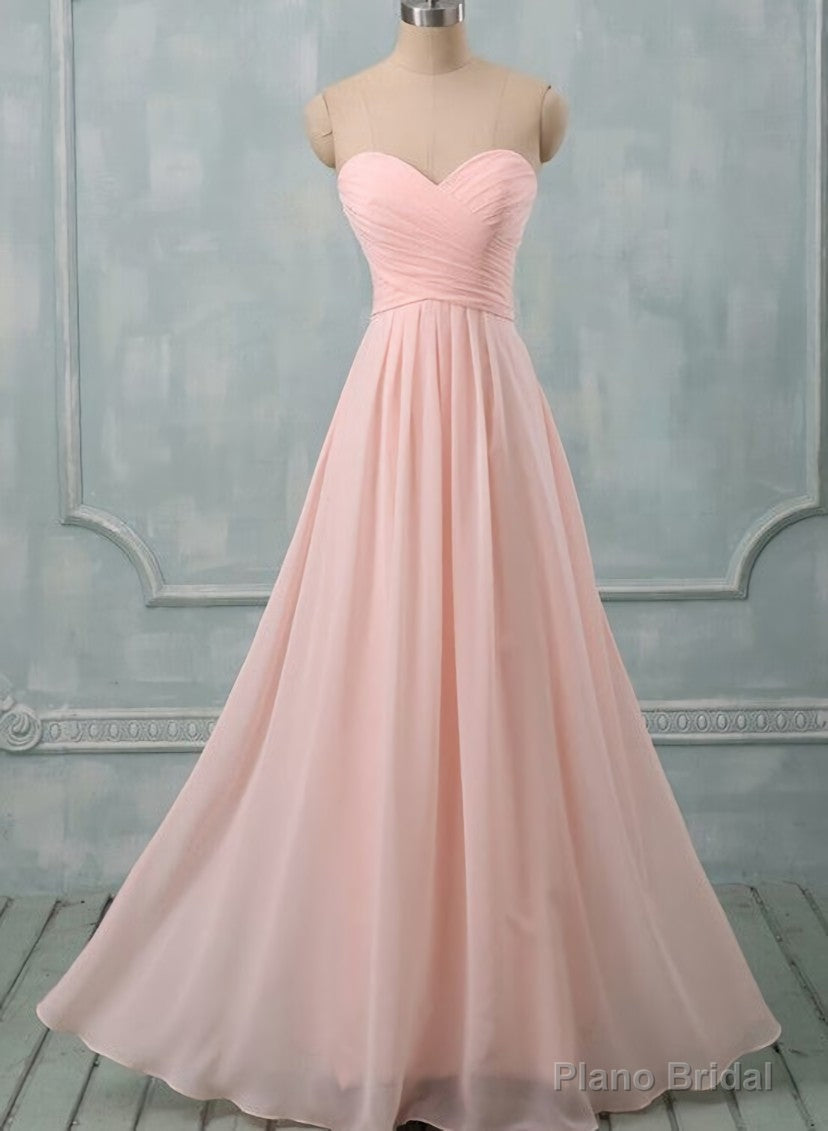 Lovely Light Pink Sweetheart Long Bridesmaid Dress, Long Prom Dress Secondary image