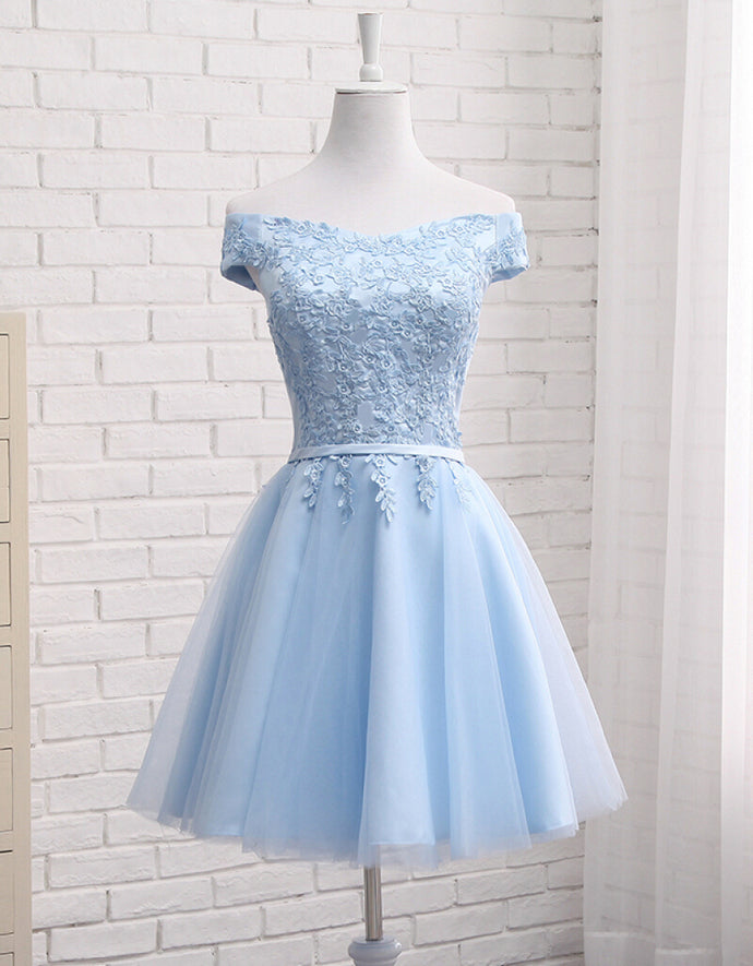 Lovely Off Shoulder Short Party Dresses, Cute Homecoming Dresses Secondary image