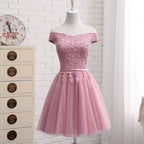 Lovely Off Shoulder Short Party Dresses, Cute Homecoming Dresses