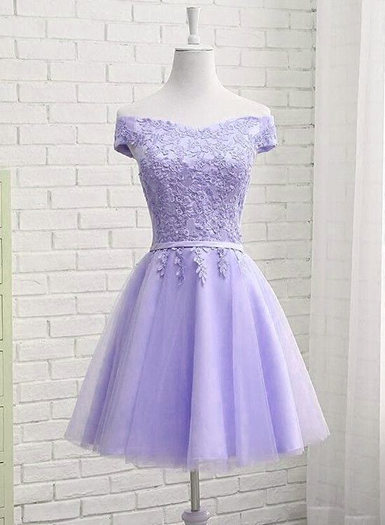 Lovely Off Shoulder Short Party Dresses, Cute Homecoming Dresses Main image