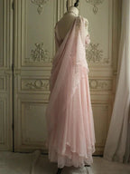Affordable Formal Prom Dresses Under $165||Lovely Pink Chiffon Formal Prom Dresses Princess Pearls Spaghetti Straps Formal Evening Dresses