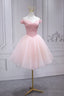 Lovely Pink Off Shoulder Style Princess Tulle Homecoming Dress, Pink Prom Dress Party Dress